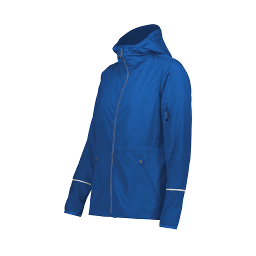 [229782.060.XS-LOGO4] Ladies Packable Full Zip Jacket (Female Adult XS, Royal, Logo 4)