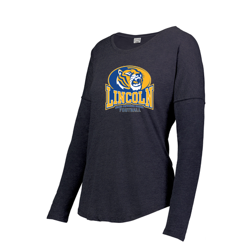 [3077.72N.XS-LOGO3] Ladies LS Ultra-blend T-Shirt (Female Adult XS, Navy, Logo 3)